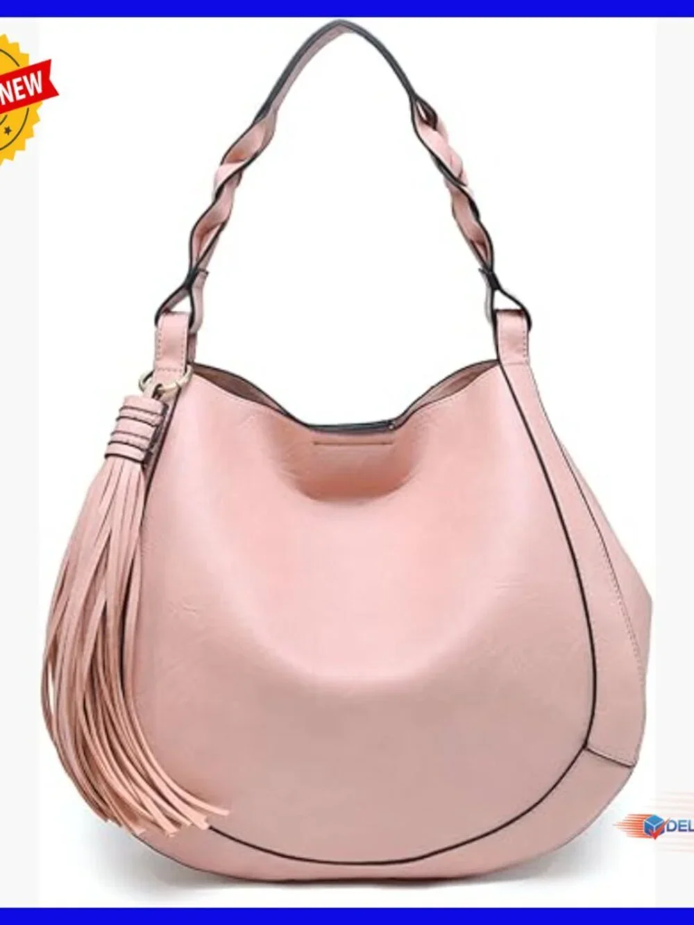 Vegan Leather Hobo Bag with Crossbody Strap, Spacious 13.5